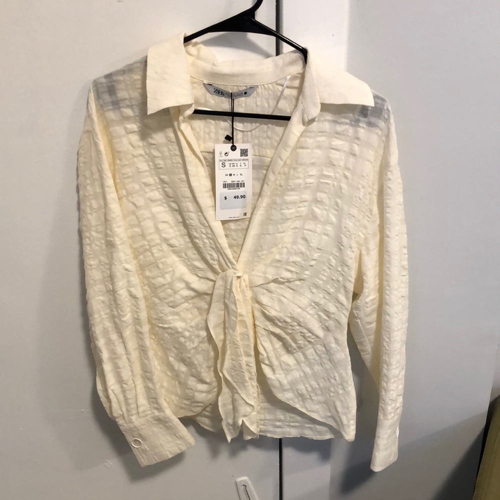 Zara tie front top